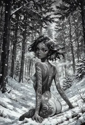 Winter Spirit with Tribal Markings