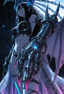 Gothic Succubus with Armored Gauntlet