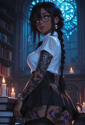 Gothic Scholar with Ink and Candles