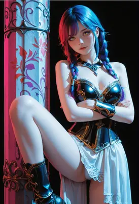 Warrior Maiden in Neon Light