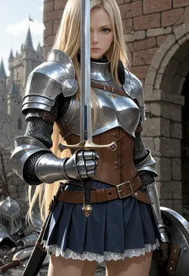 Blonde Knight Guarding the Castle