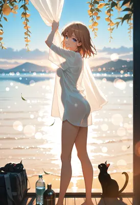 Sunlit Morning by the Seaside