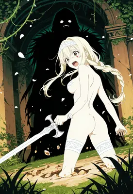 Startled Warrior Confronts A Dark Shadow