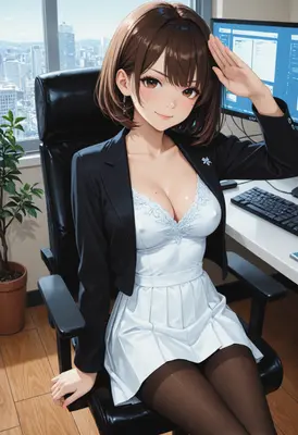 Professional Office Secretary Giving A Salute