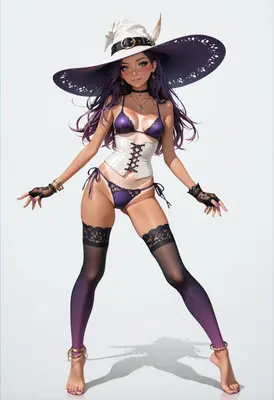 Enchanting Witch in Lingerie Attire
