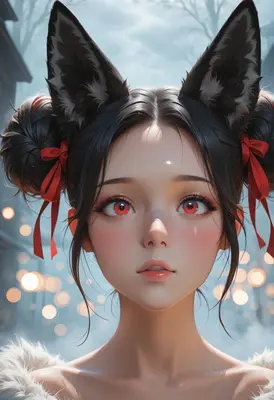 Enchanting Fox Girl Portrait