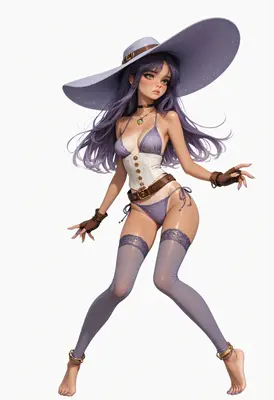 Enchanting Witch in Summer Attire
