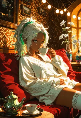 Cozy Afternoon Tea with Sunlight