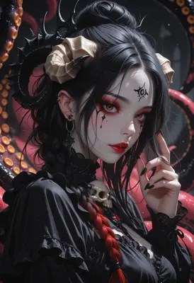 Gothic Demon Queen with Tentacles