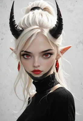 Ethereal Demon Queen with Red Eyes
