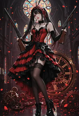 Gothic Clockwork Gunslinger Maiden