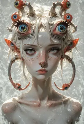 Surreal Being With Many Eyes