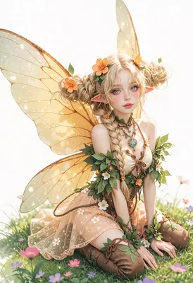 Golden Fairy in a Meadow