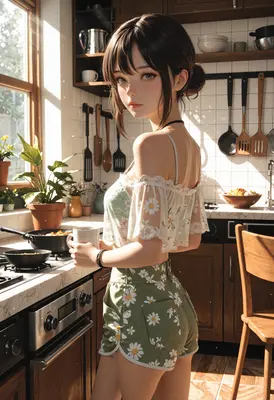 Morning Coffee in a Sunny Kitchen