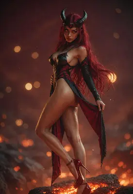 Fiery Succubus Queen in Dark Realm