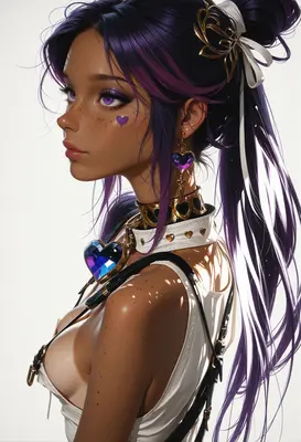 Elegant Portrait with Purple Accents