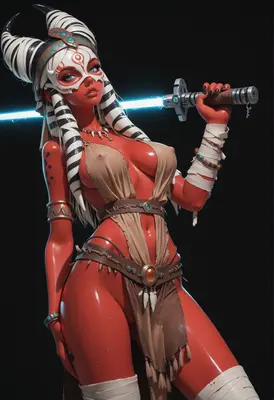 Red Togruta Warrior with Energy Blade