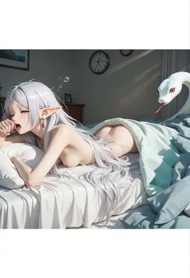 Sleepy Elf and Her Serpent Companion