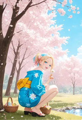 Springtime Joy Under Blooming Cherry Blossoms