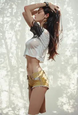 Sunlit Portrait of a Summer Girl