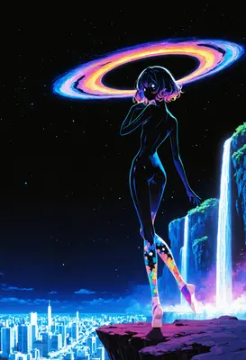 Stellar Silhouette Over Neon City