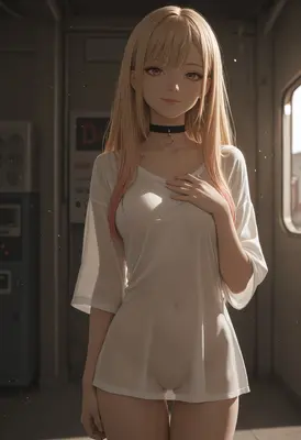 Blonde Girl in Sunlit Train Car