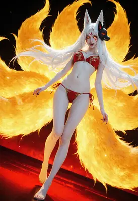 Fiery Nine Tailed Fox Spirit