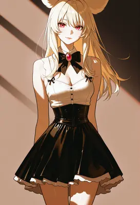 Elegant Blonde Cat Girl in Formalwear