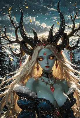Winter Queen with Obsidian Horns