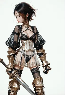 Warrior in Ornate Lace Armor