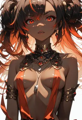 Fiery Demon Queen with Glowing Eyes