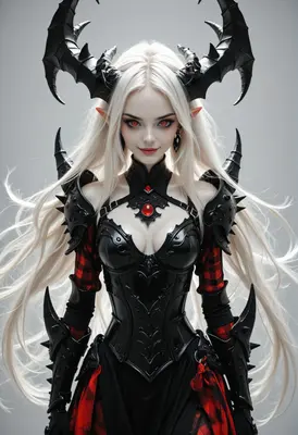 Elegant Demon Queen in Spiked Armor