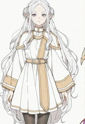 Elegant White Haired Elf Mage