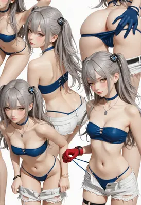 Collage of Silver Haired Anime Girls