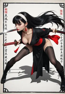 Dual Katana Wielding Crimson Eyed Warrior