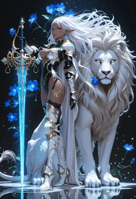 Elven Knight and Her Majestic Lion