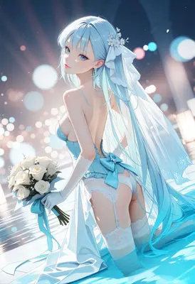 Ethereal Blue Bride in Lingerie