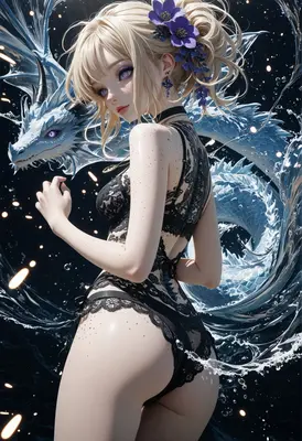 Blonde Maiden and the Water Dragon