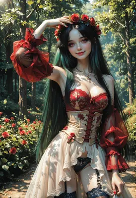 Gothic Beauty in a Rose Garden