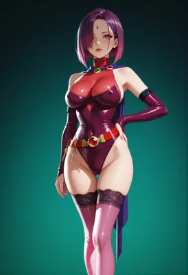 Mystic Heroine in Purple Latex