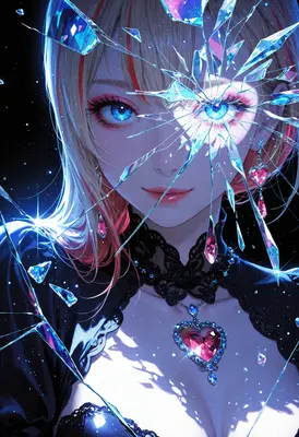 Shattered Reflection of a Glowing Heart