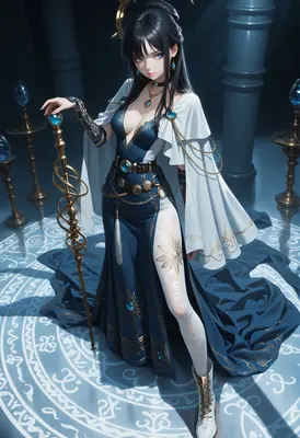 Celestial Mage in Royal Blue Robes