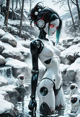 Cyborg Maiden in Frozen Springs