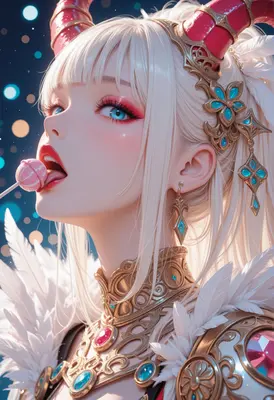Celestial Demon Princess Enjoying Candy