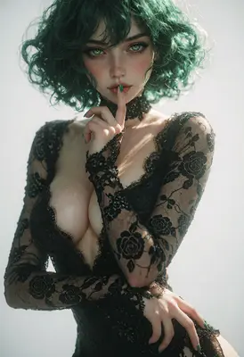 Enigmatic Beauty in Black Lace