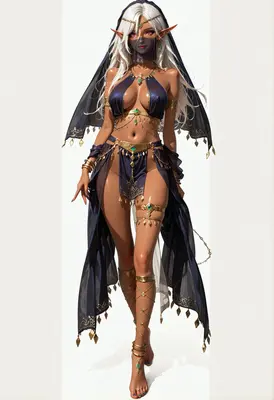 Mystic Elven Dancer in Golden Ornaments