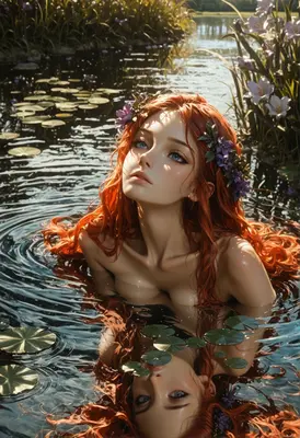 Redheaded Nymph Emerging From The Pond