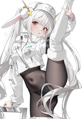 Cute White Bunny Girl Posing