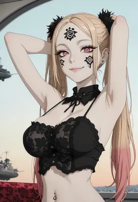 Blonde Anime Girl with Tribal Markings