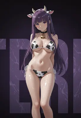 Anime Cowgirl in Spotted Bikini